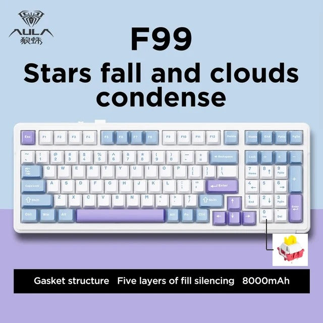 Aula F99 Mechanical Keyboard – Tri-Mode Wireless & Wired