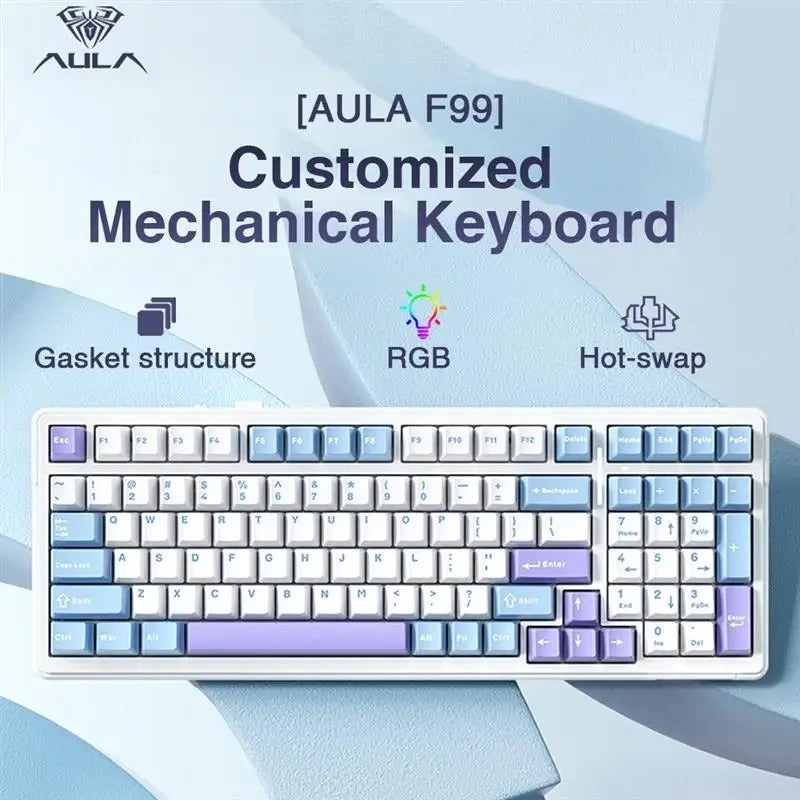 Aula F99 Mechanical Keyboard – Tri-Mode Wireless & Wired