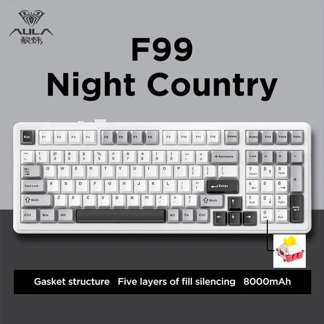 Aula F99 Mechanical Keyboard – Tri-Mode Wireless & Wired