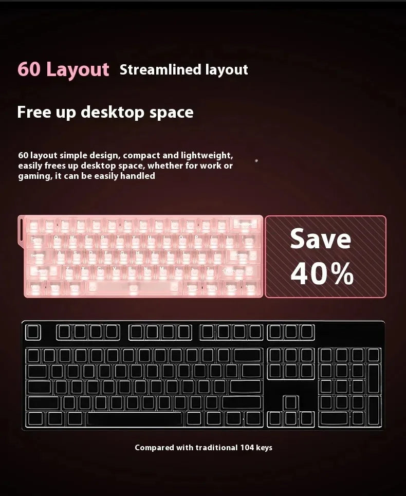 Dareu Cool60 Gaming Keyboard RGB Hot Swappable Matte