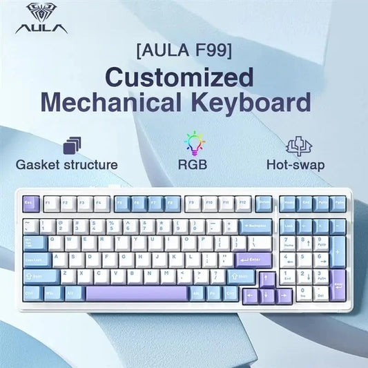 Aula F99 Mechanical Keyboard – Tri-Mode Wireless & Wired